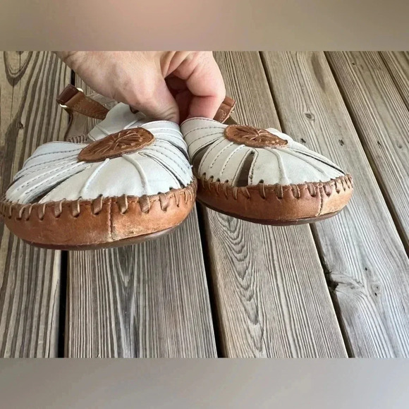 Pikolinos Puerto Vallarta Womens Sz 41 White/Brown Casual Wedge Sandals - Picture 5 of 10